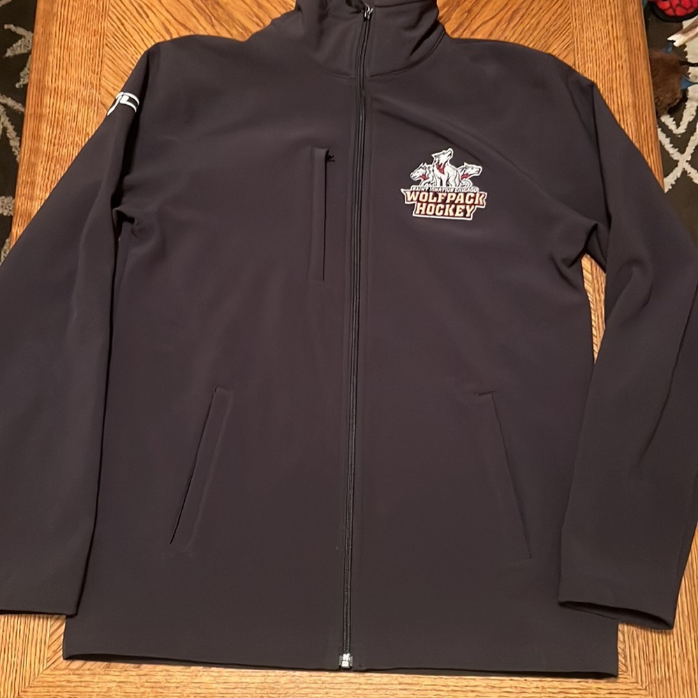 St Ignatius High School Wolfpack Hockey black collar jacket w pockets size M